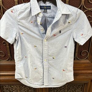 Ralph Lauren Kids Light Blue Embroidered Shirt